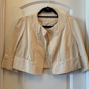 Vintage DVF Cropped off white denim jacket